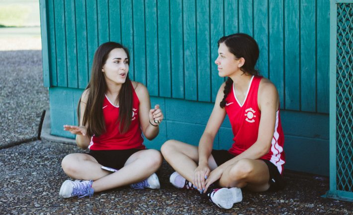 two ladies having a conversation