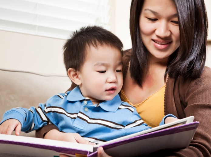 reading to a toddler