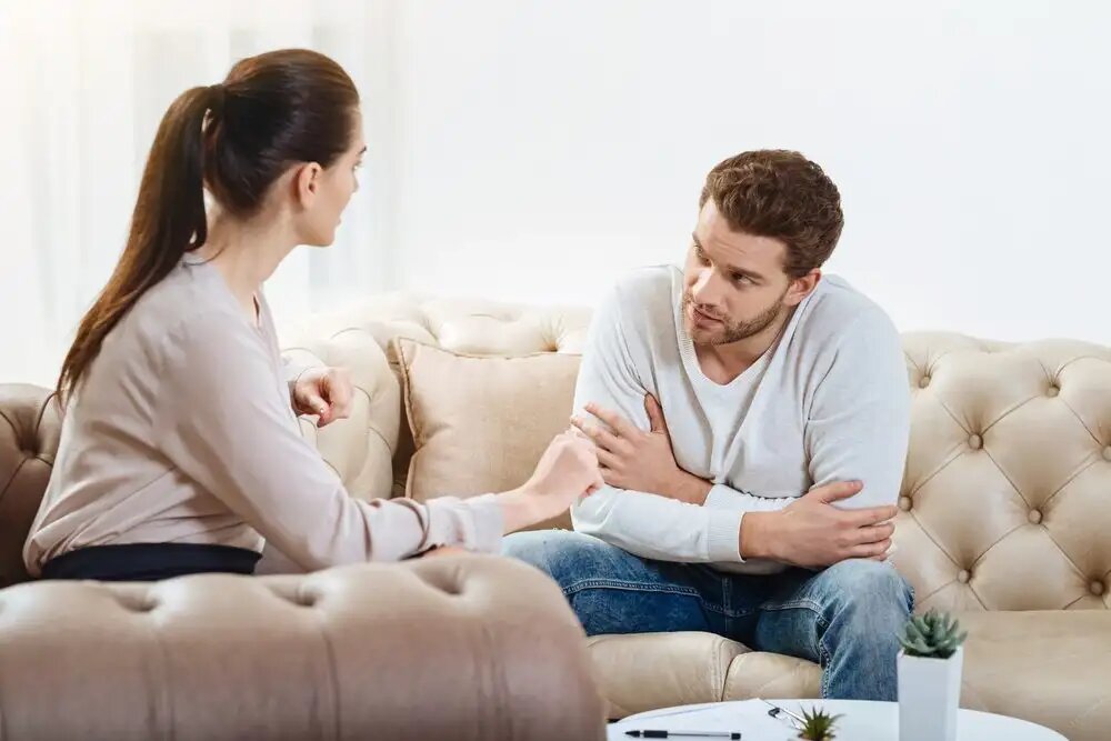 a couple having a conversation