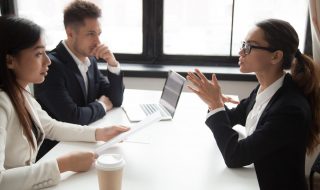 a lady having a job interview