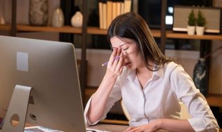 a lady stressed at work