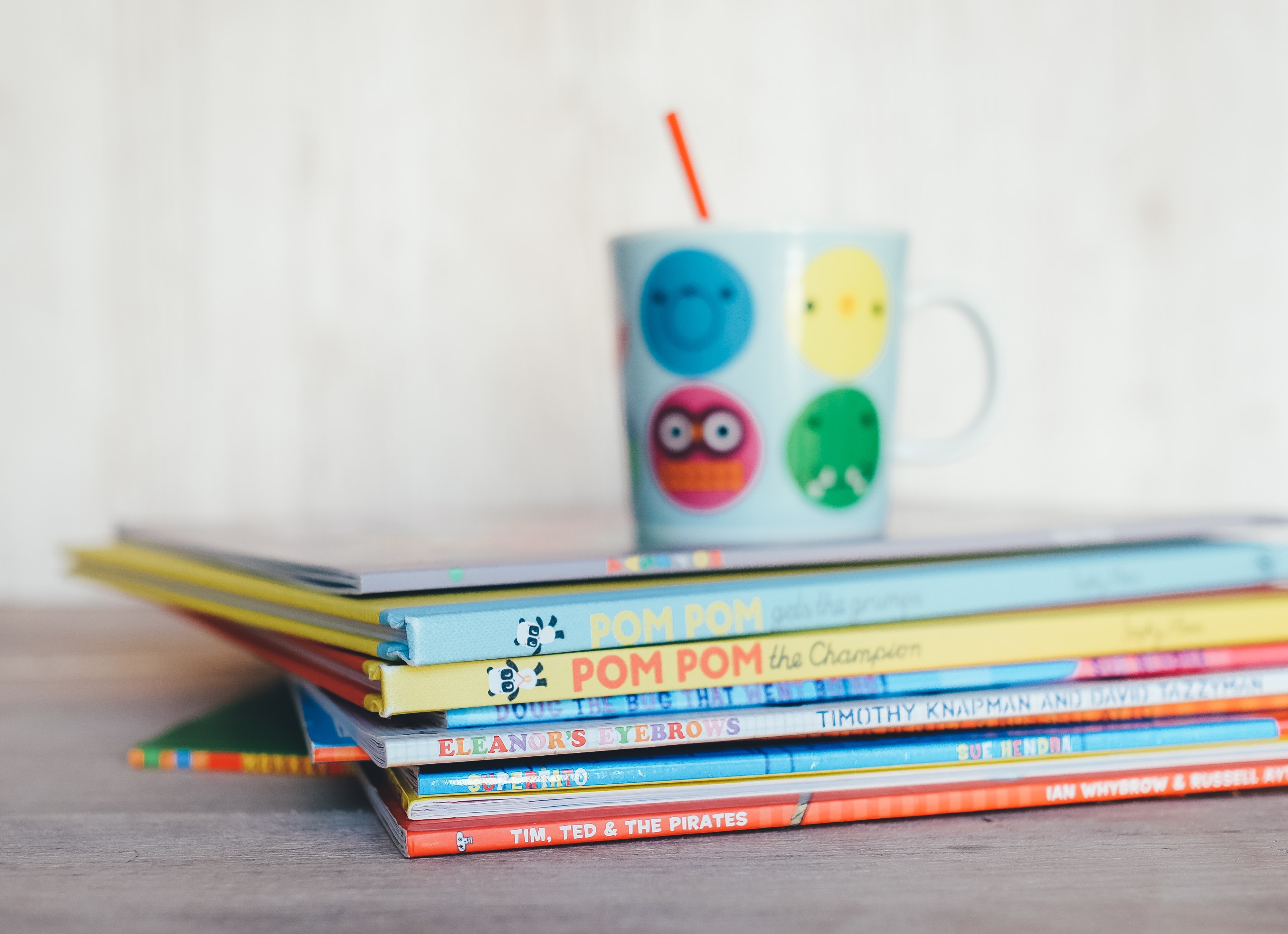 a pile of children's story books