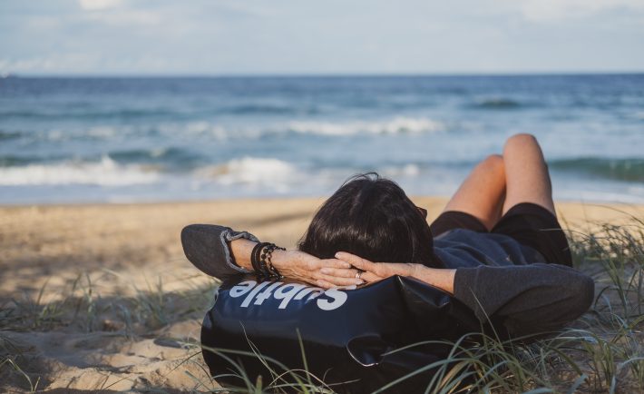 chilling by the beach