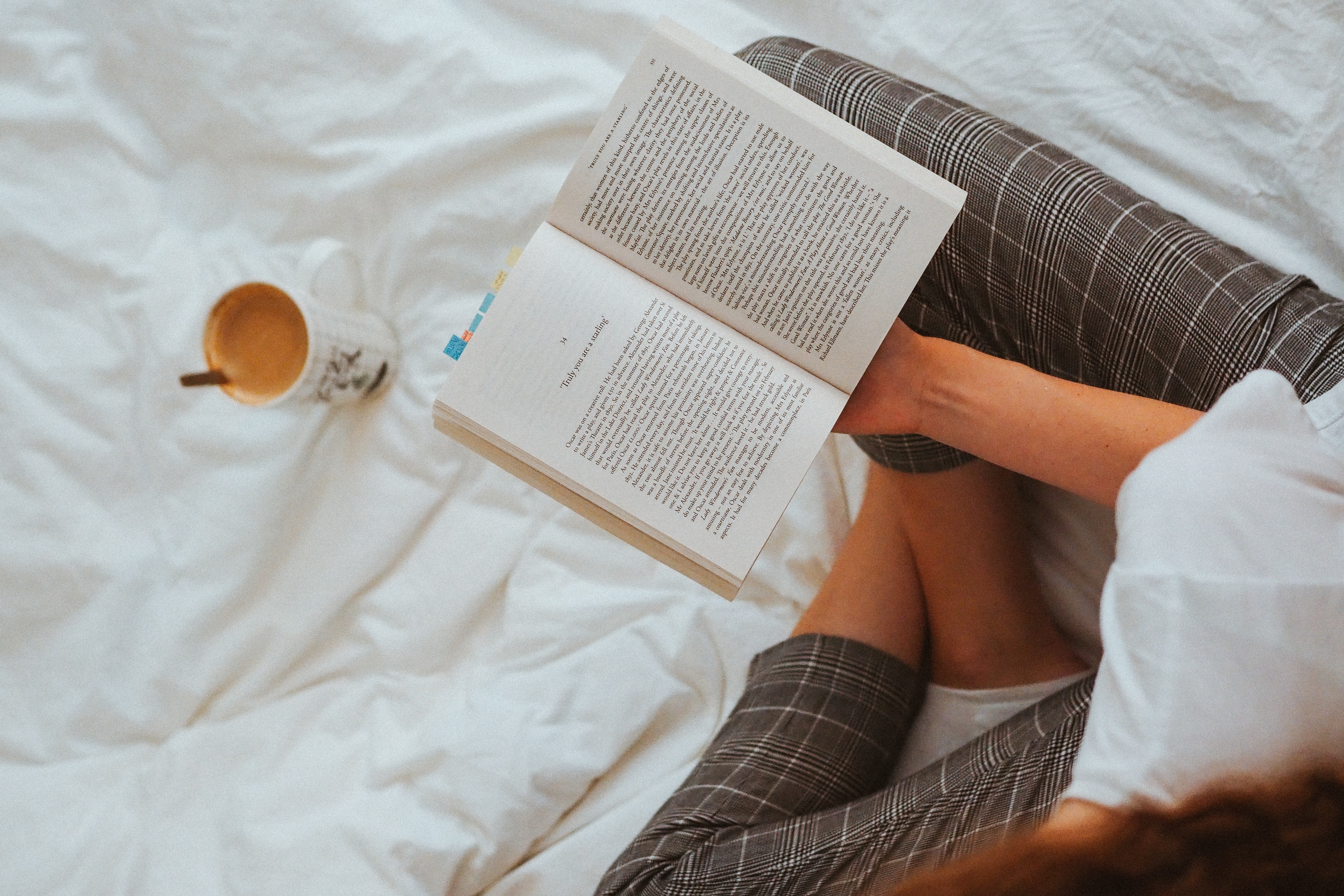 reading a book in bed