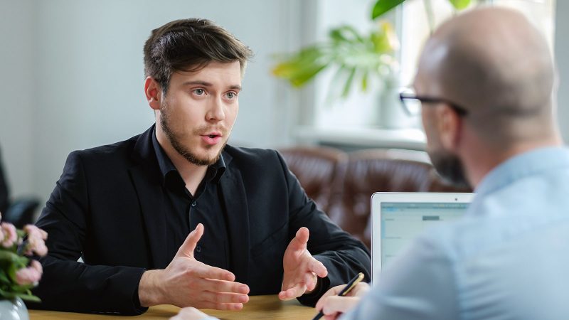 talking during an interview