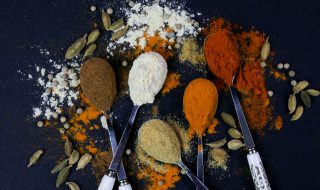 colorful herbs and spices for cooking