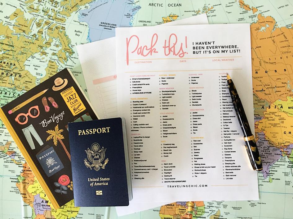 travel packing list