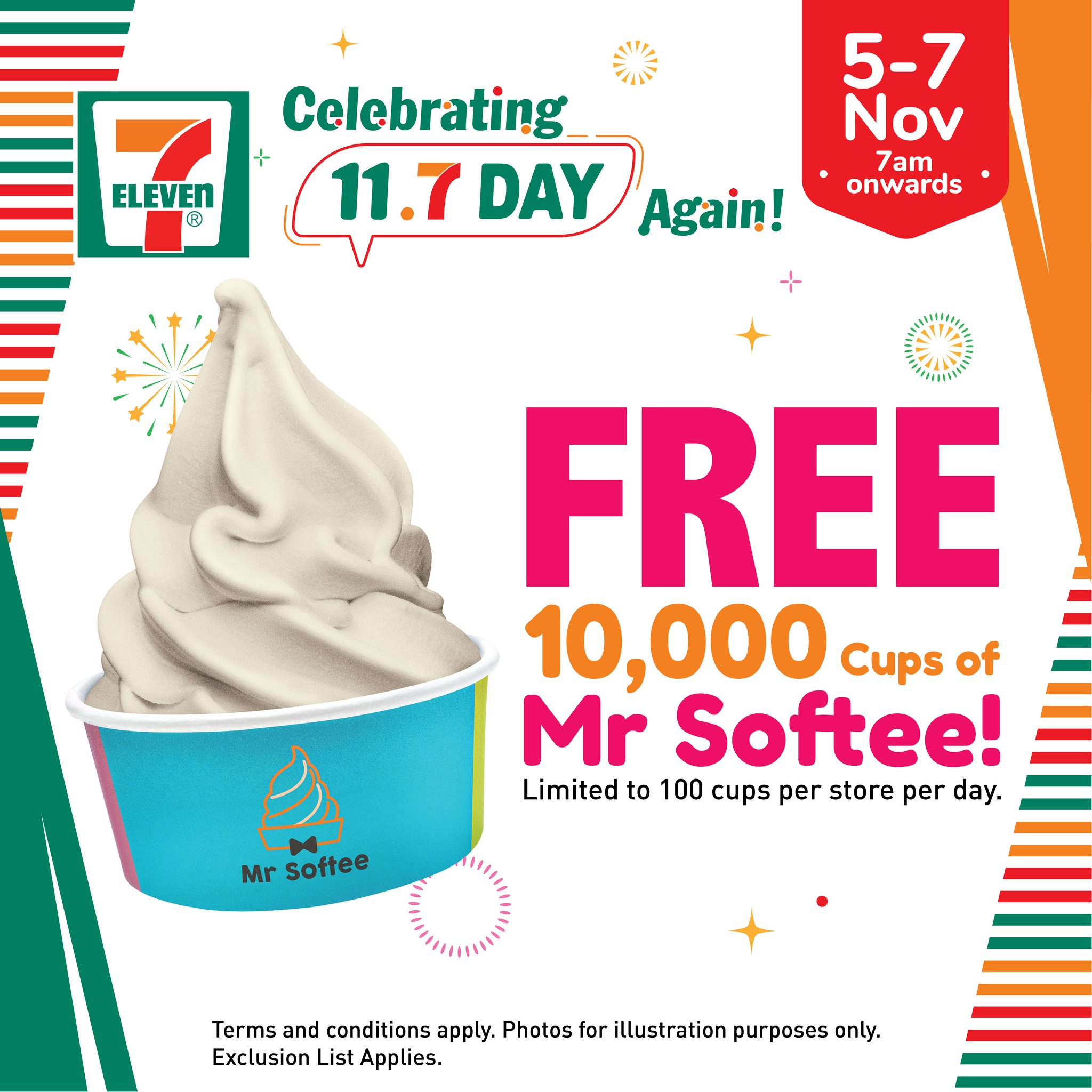 Lobang: 7-Eleven S'pore celebrates "11.7 Day" with FREE Mr Softee & 20% OFF Storewide promotions from 5 - 7 November 2022 - 5