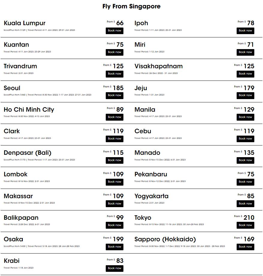 Lobang: Scoot runs 1-day sale offering promo fares to KL, Seoul, Tokyo and more from S$66! Book by 20:00 hrs on 8 Nov 22 - 3