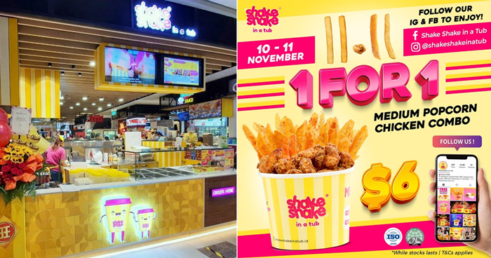 Lobang: [11.11 Promotion] 1 FOR 1 Medium Popcorn Chicken Combo At Just $6, Only At Shake Shake In A Tub! - 1