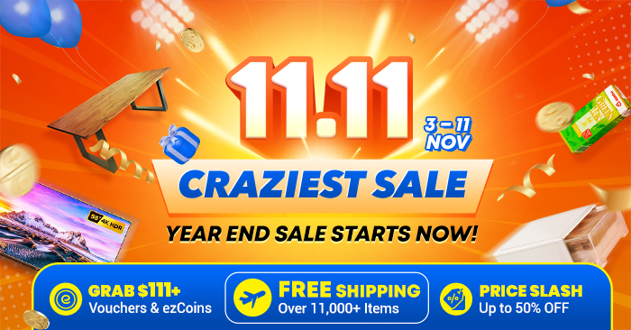 Lobang: ezbuy kickstarts 11.11 Craziest Sale with Xiaomi & Apple Lucky Draw, $300 worth of Vouchers for grabs + Up to 50% OFF Price Slash! - 1
