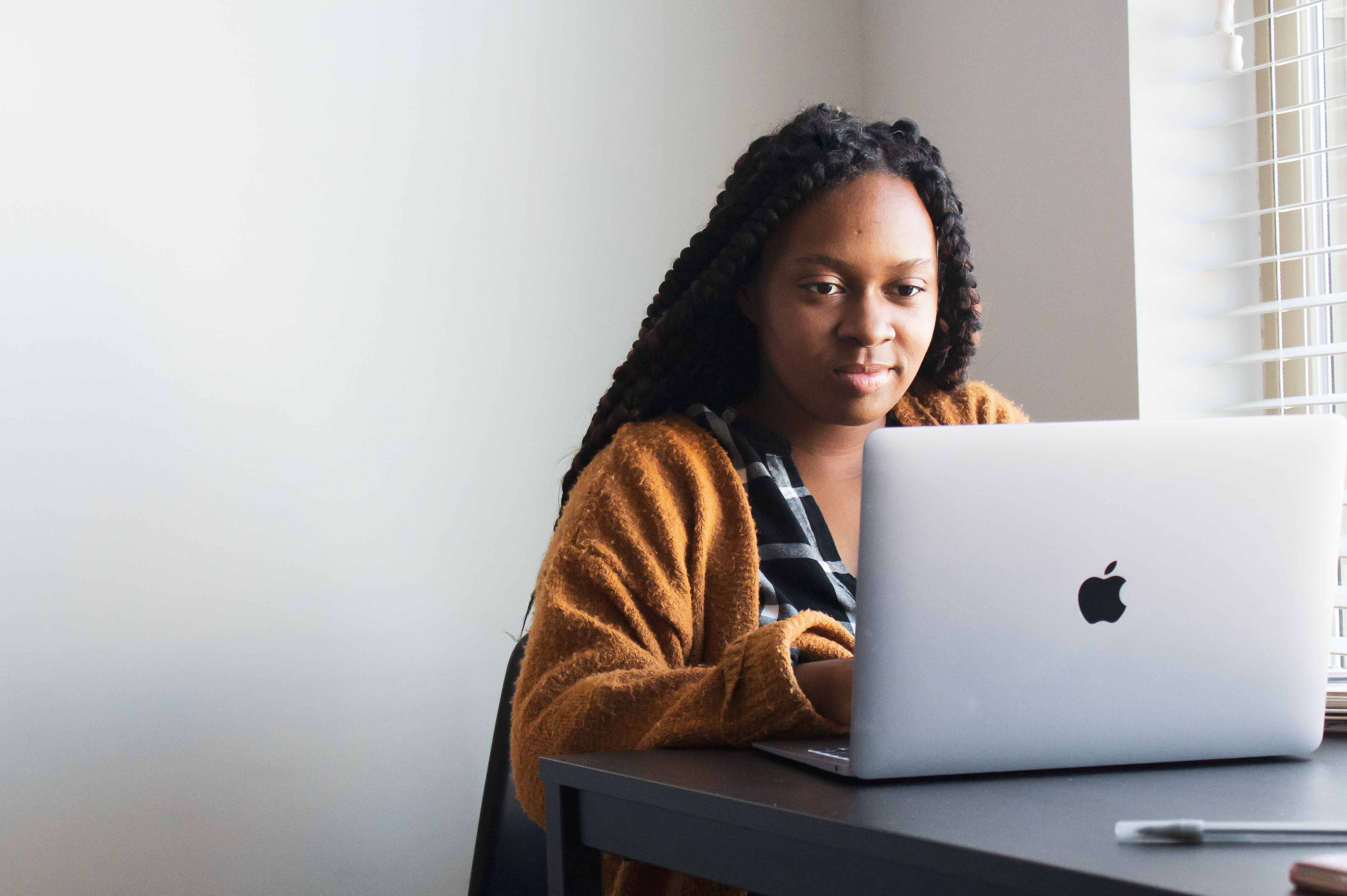 lady working on her laptop