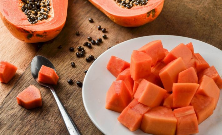 diced papaya