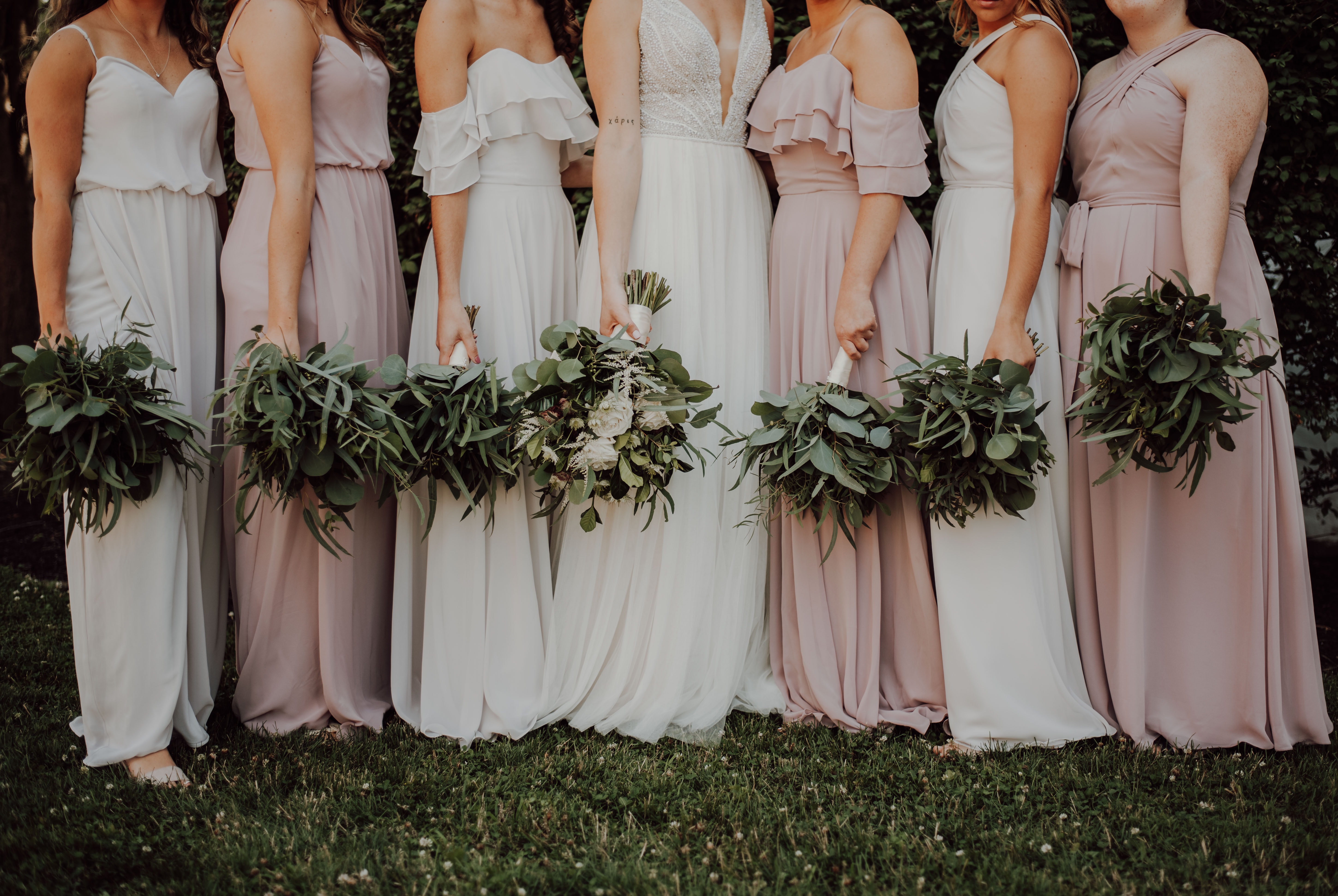 Bridesmaids and flowers