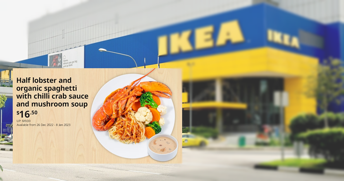 Lobang: IKEA Restaurant serving half lobster spaghetti with chilli crab sauce from 26 Dec 22 - 8 Jan 23 - 1