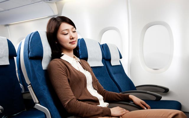 a female passenger in-flight