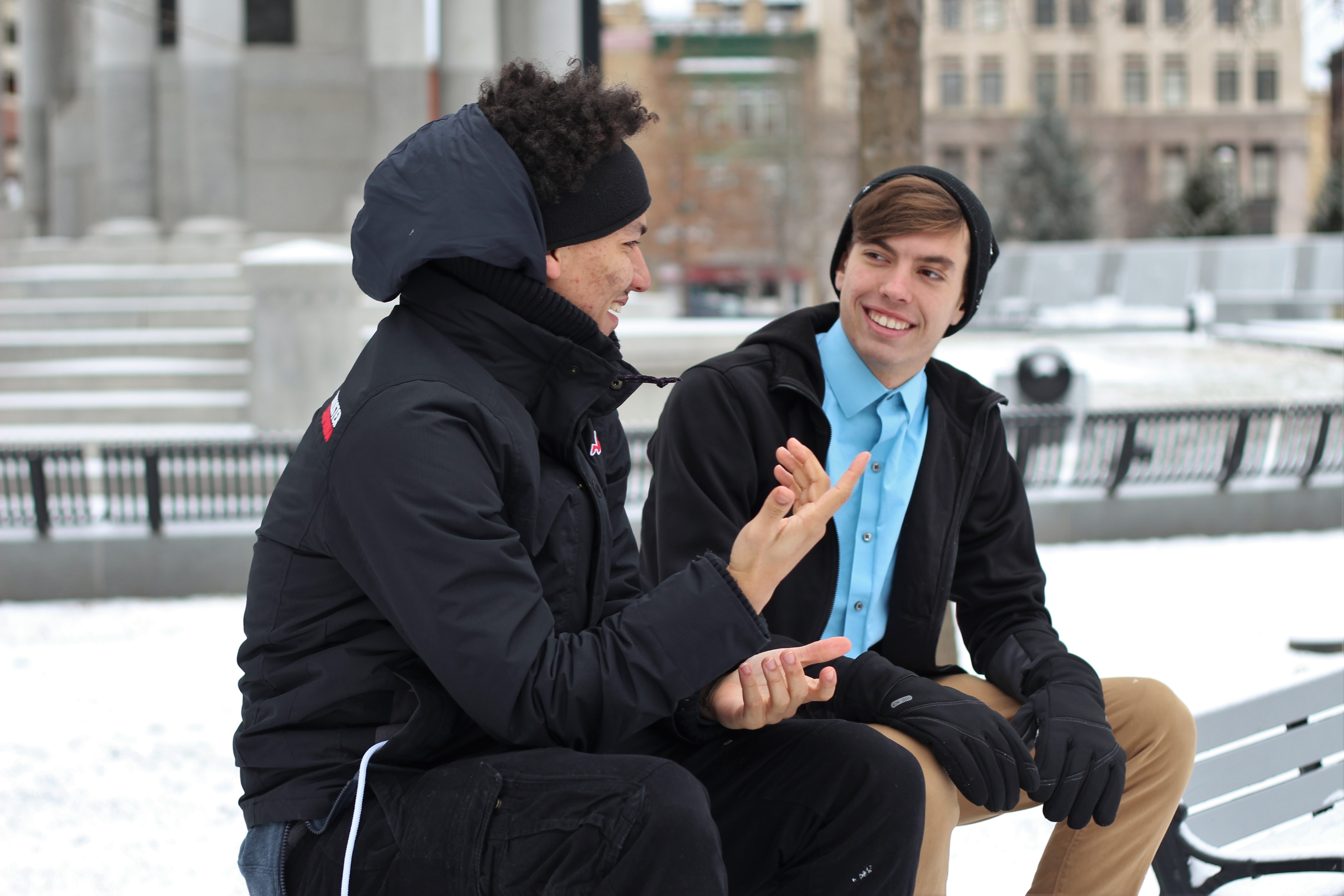 chatting in the cold