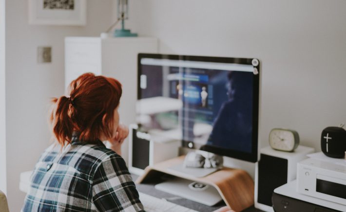 woman working from home