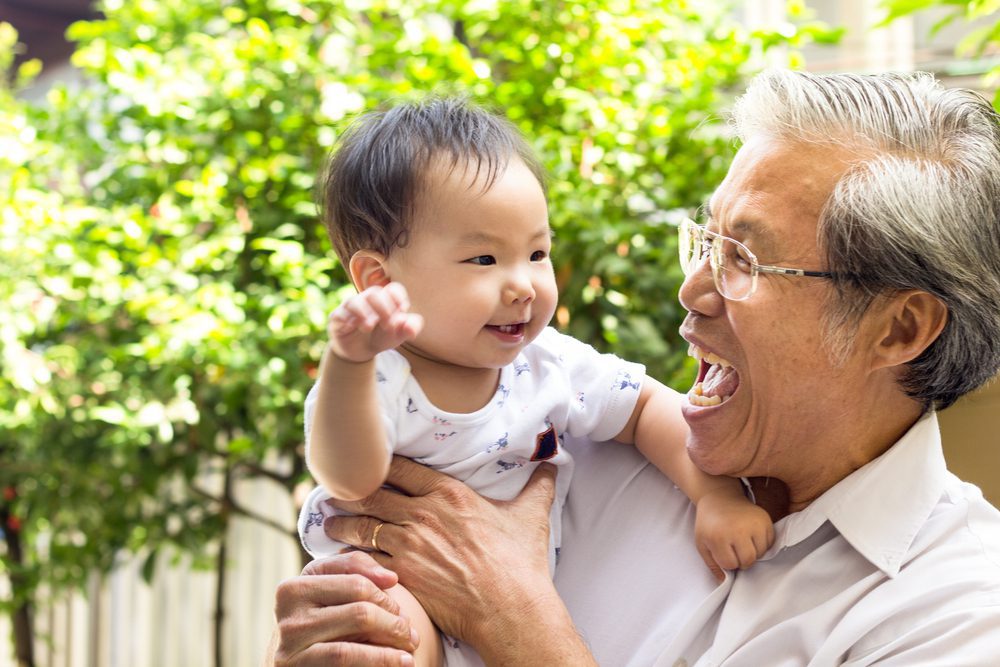 grandfather with his grandchild