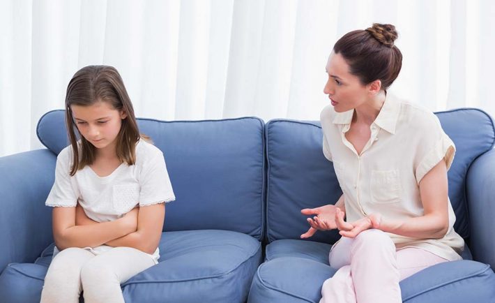 upset mum and daughter