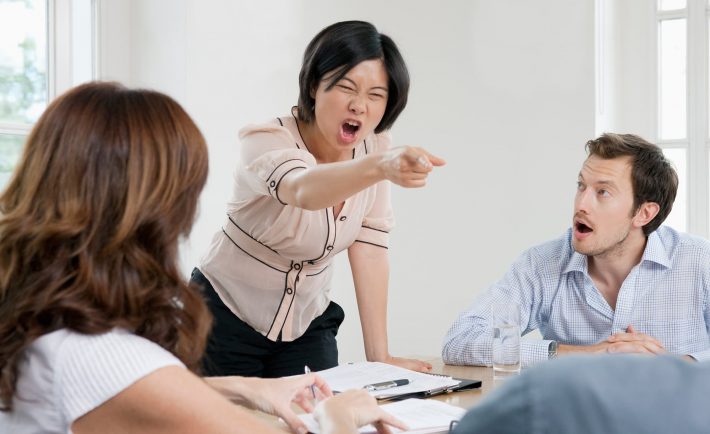 woman angry at work