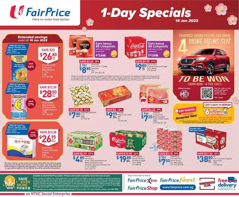 Lobang: FairPrice Has $28.50 New Moon NZ Abalone, $9.80 Coca Cola Carton, $19.80 Carlsberg 12s-Pack & more on 14 Jan 23 - 3