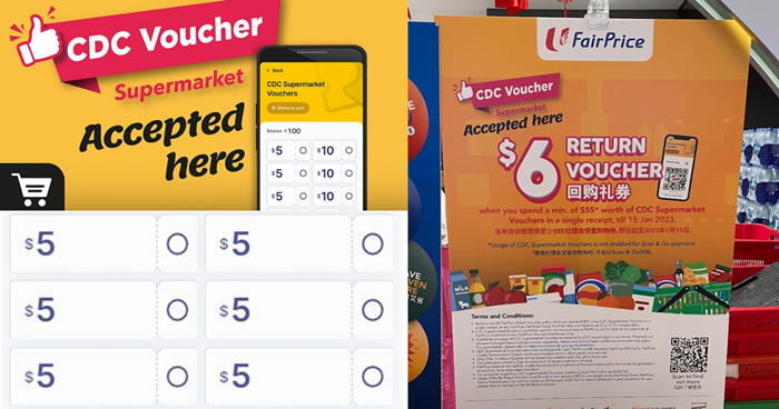 Lobang: FairPrice is giving you a $6 return voucher when you spend your CDC Vouchers from 3 - 15 Jan 23 - 1