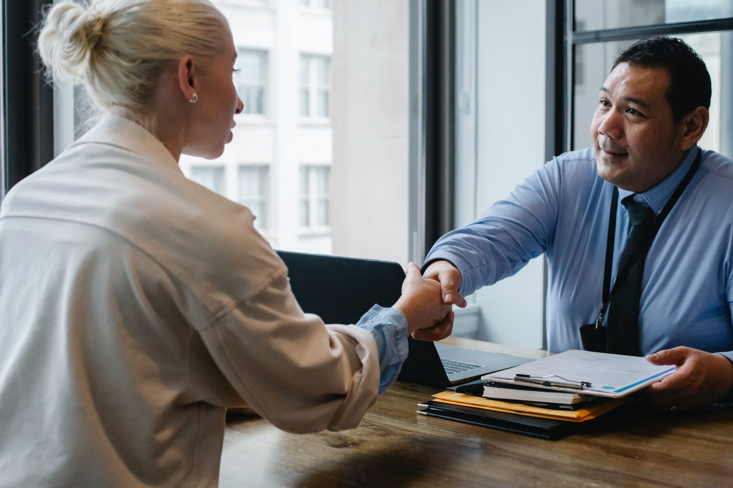 colleagues shaking hands