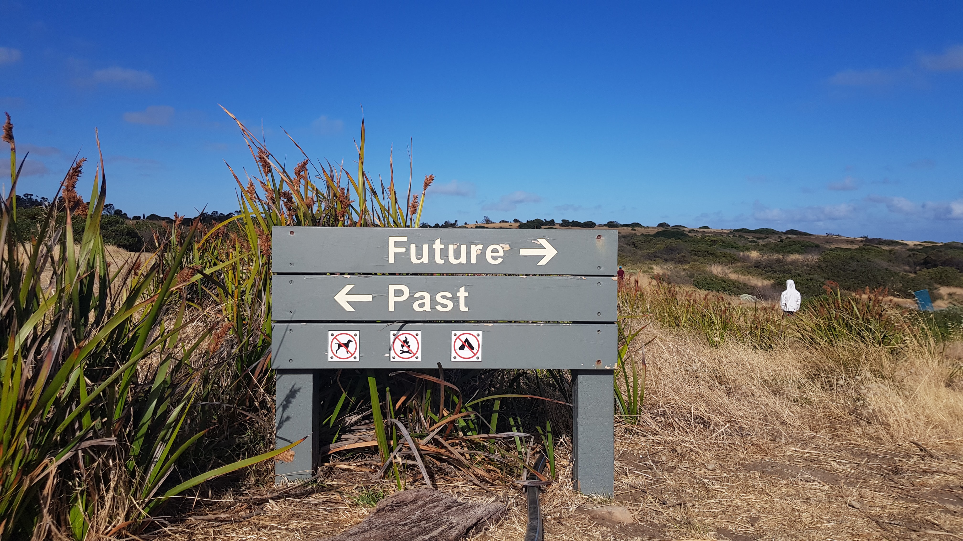 past and future signboard