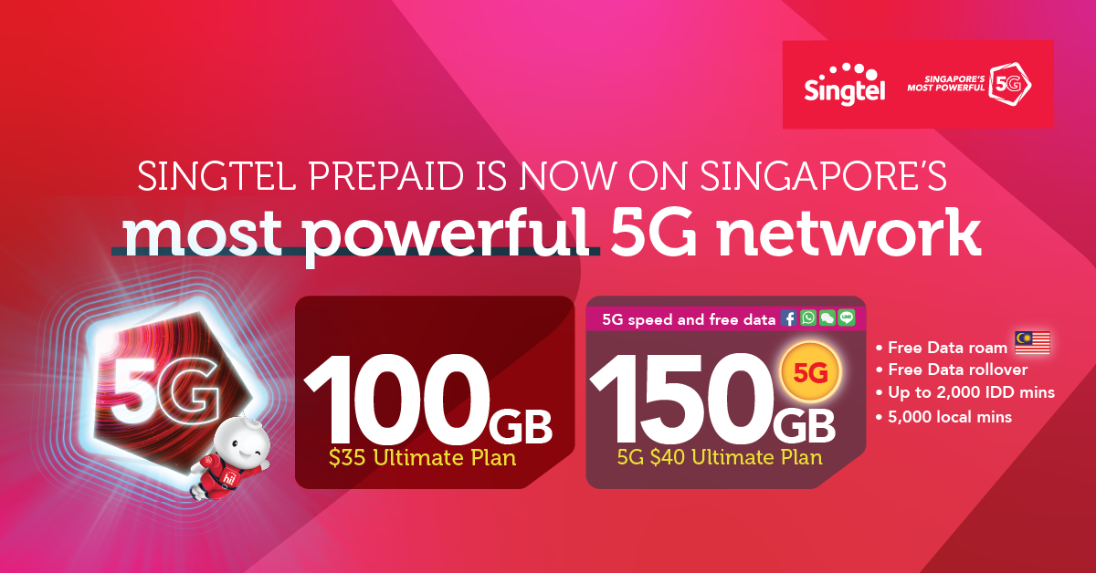 Lobang: Experience Singapore’s most powerful 5G network and FREE $5 Ya Kun voucher with Singtel Prepaid - 4