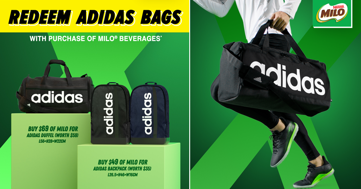 Get FREE Adidas bag with purchase of MILO products from 16 February to ...