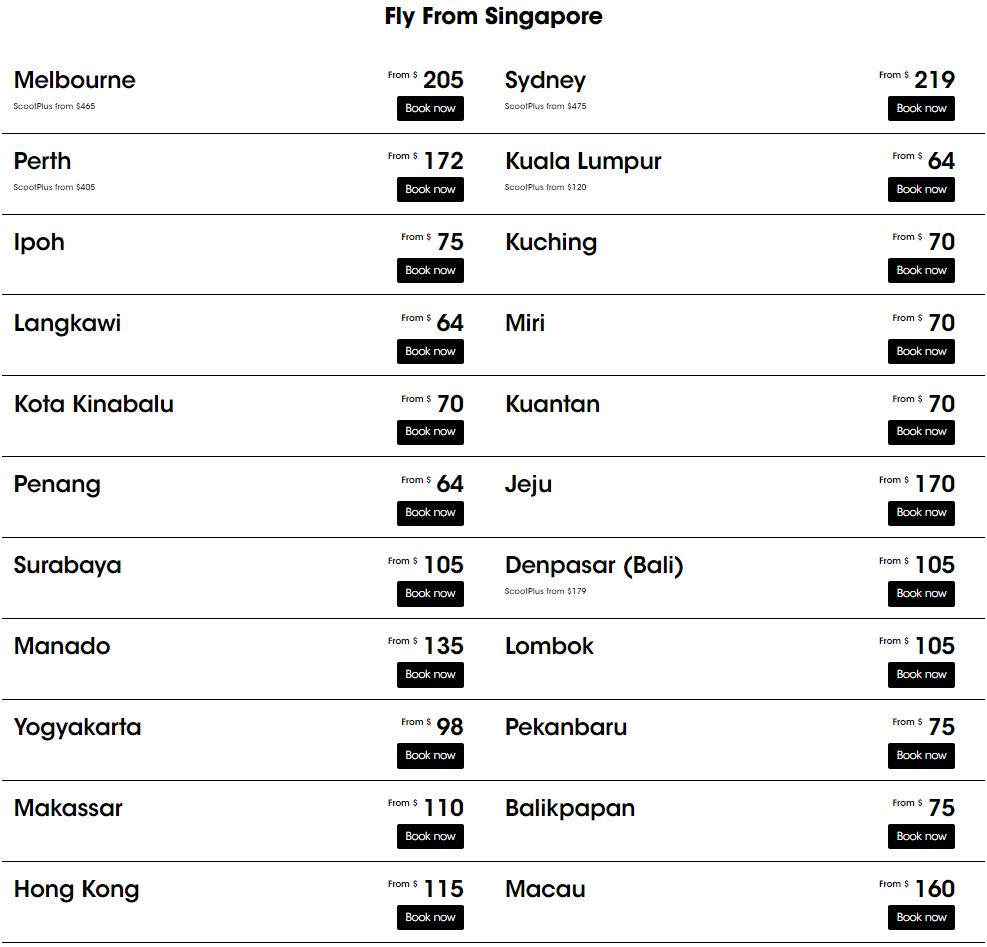 Lobang: Scoot runs Valentine's Day Sale offering fares to Hong Kong, Jeju and more from as low as S$64. Book by 14 Feb 23 - 3