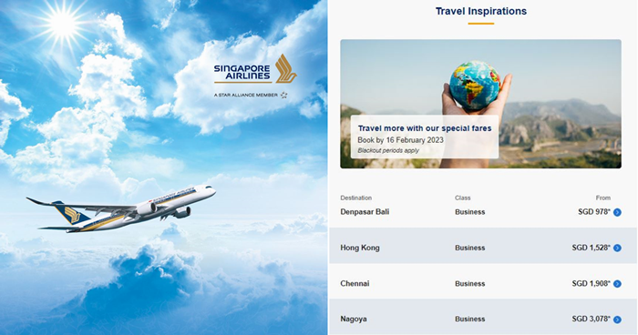 Lobang: Singapore Airlines Has Promo Fares To Over 30 Destinations From S$248. Book by 16 Feb 23 - 1