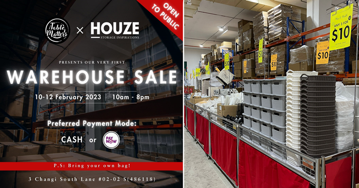Lobang: HOUZE Warehouse Sale Has Up To 85% Off Household Supplies From 10 - 12 Feb 23, Price Starts From $1 - 1