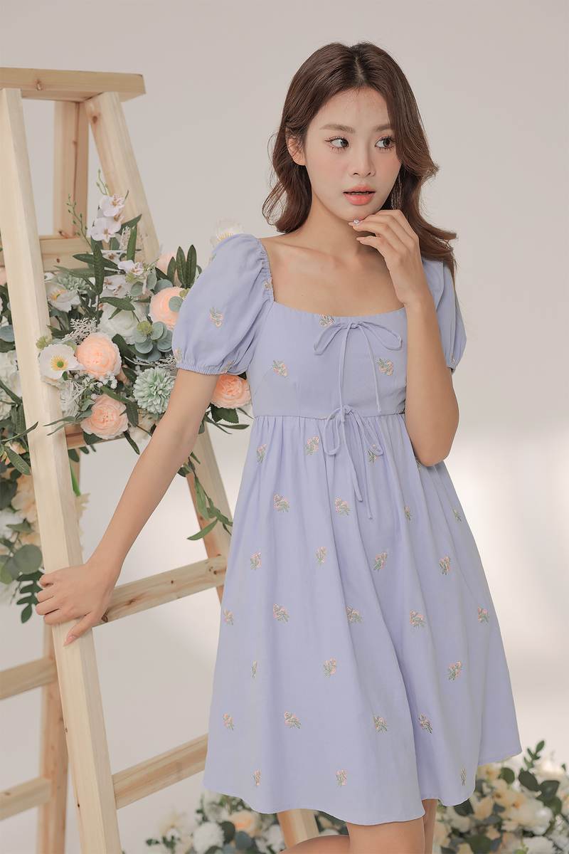 Chamomile Embroidered Babydoll Dress