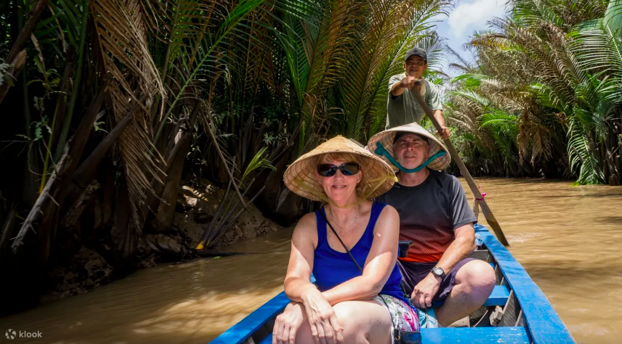 relaxing boat ride along the Mekong Delta