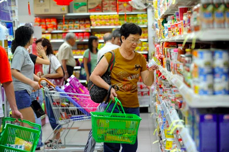 woman shopping at NTUC