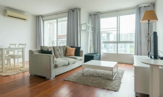 a living room with an air-conditioner