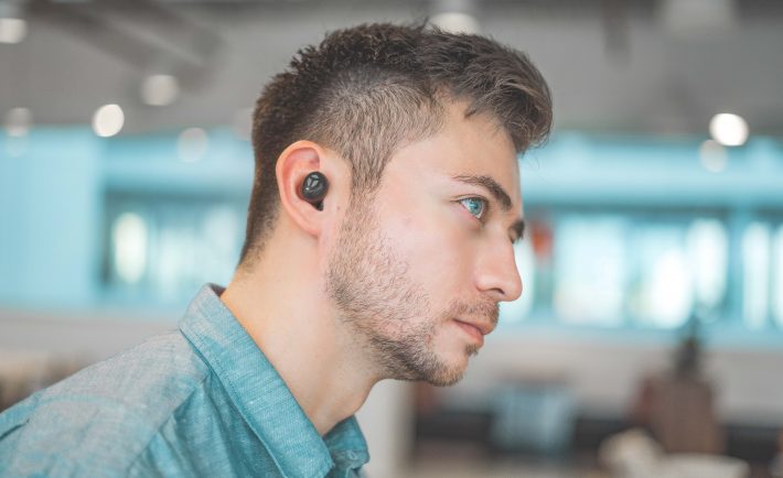 man with earbuds