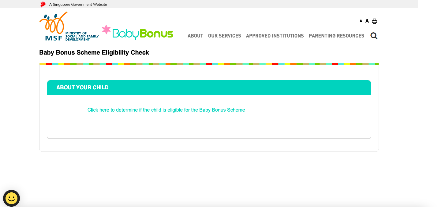 Baby Bonus Scheme Eligibility Check