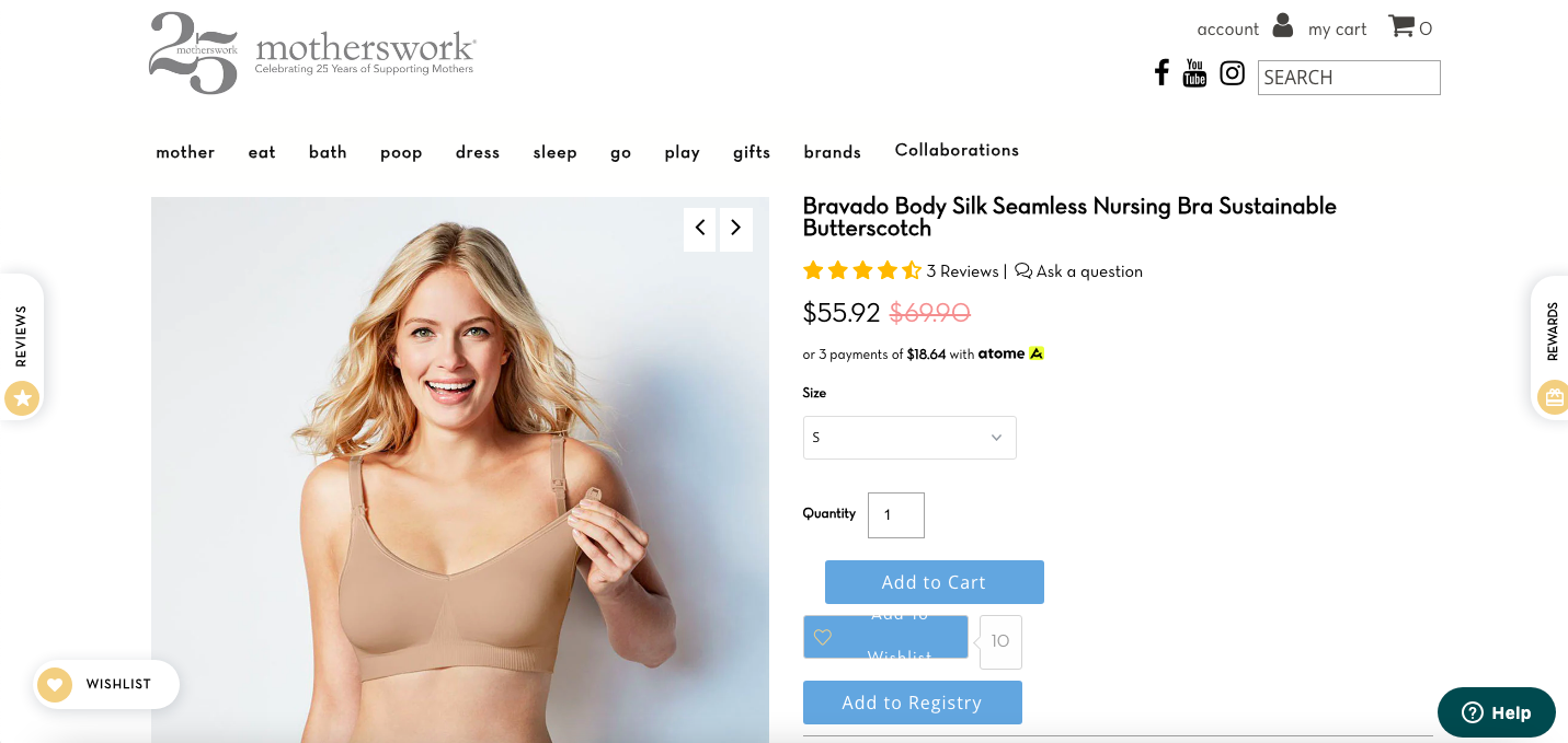 Bravado Body Silk Seamless Nursing Bra Sustainable Butterscotch