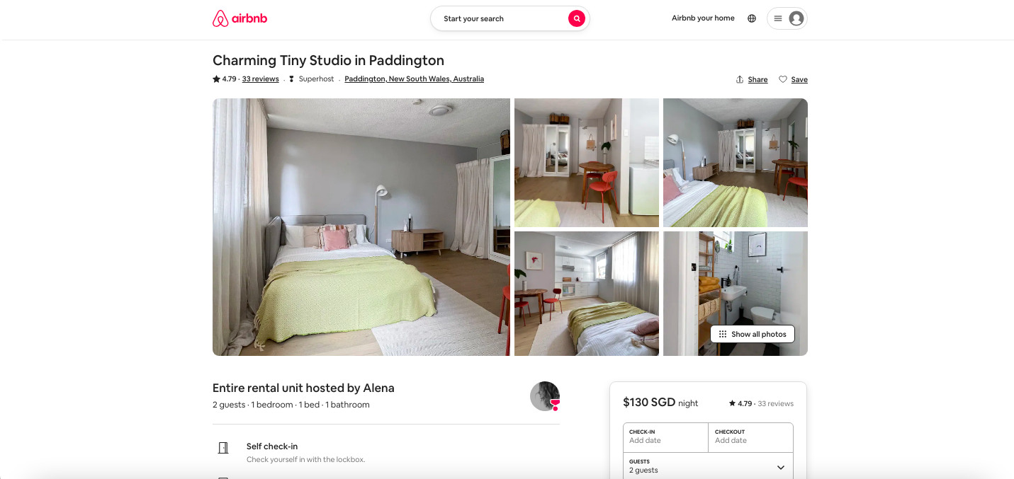 Charming Tiny Studio in Paddington