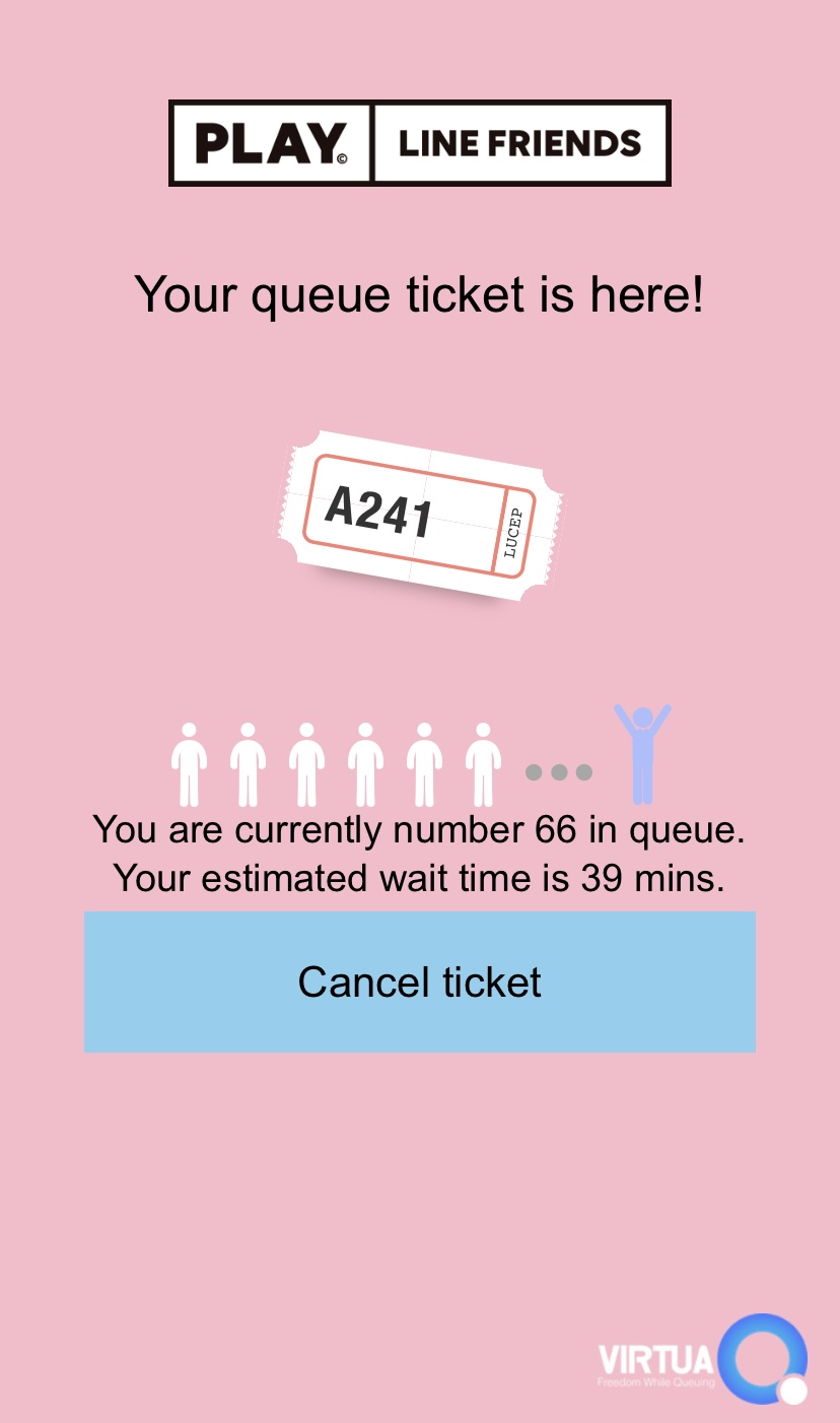 PLAY LINE FRIENDS queue ticket