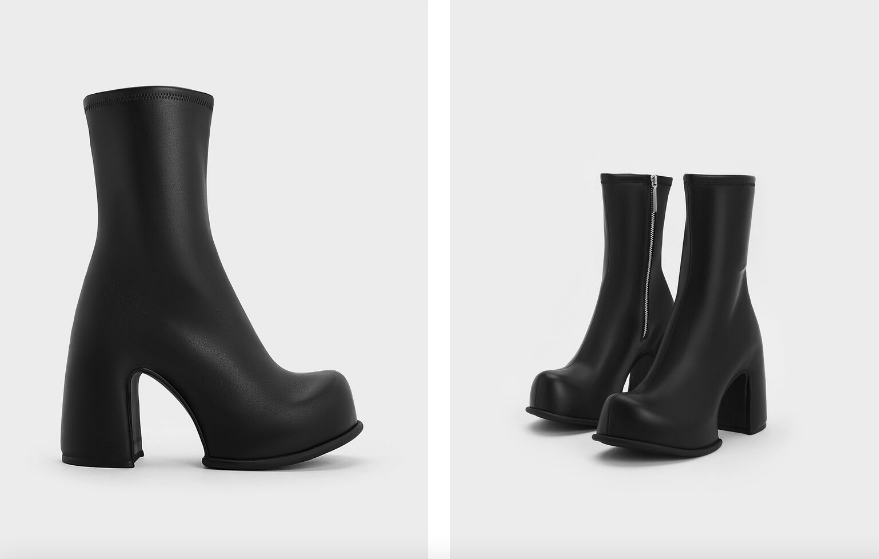 Pixie Platform Ankle Boots - Black