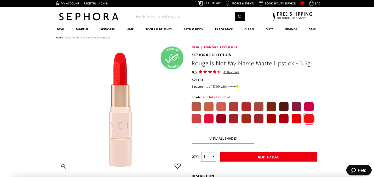 Rouge Is Not My Name Matte Lipstick