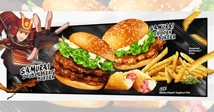 Lobang: Samurai Burgers, Seaweed McShaker™ Fries, White Peach Yoghurt Pie are now available at McDonald's - 1