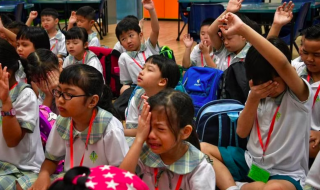 primary school kids in a classroom