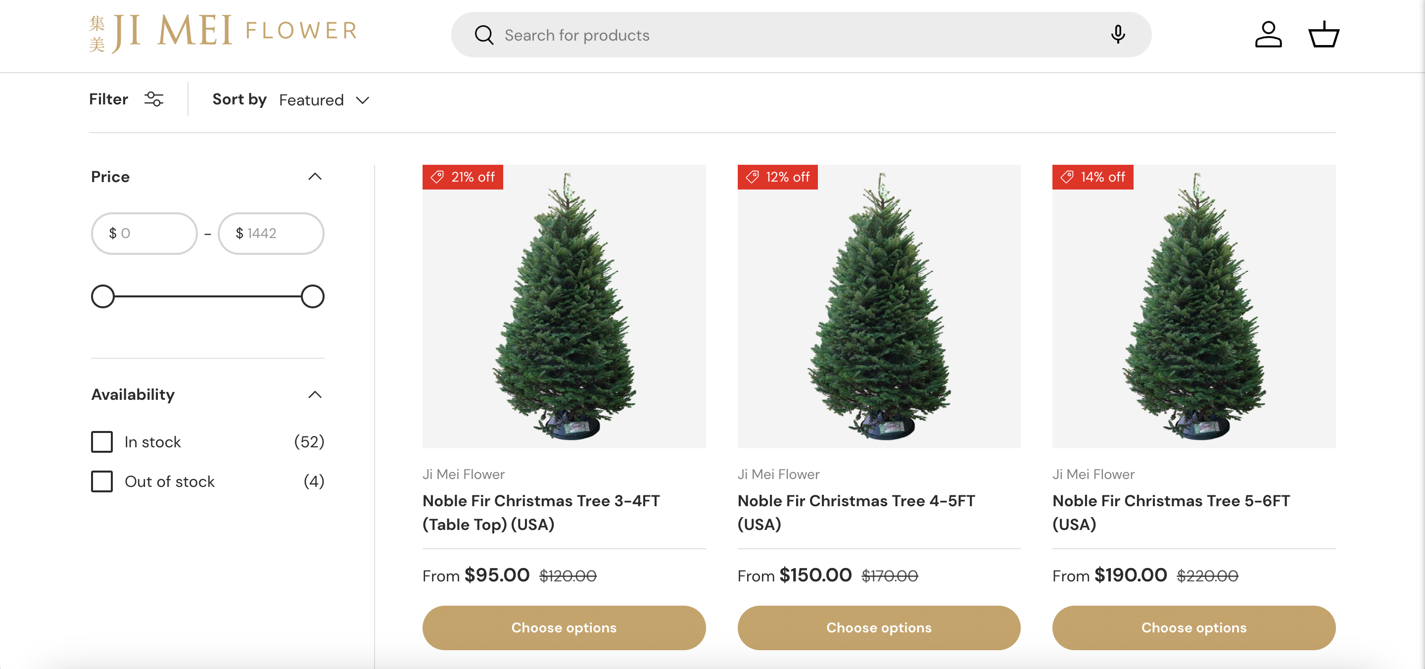Ji Mei Flower's Noble Fir Christmas Trees