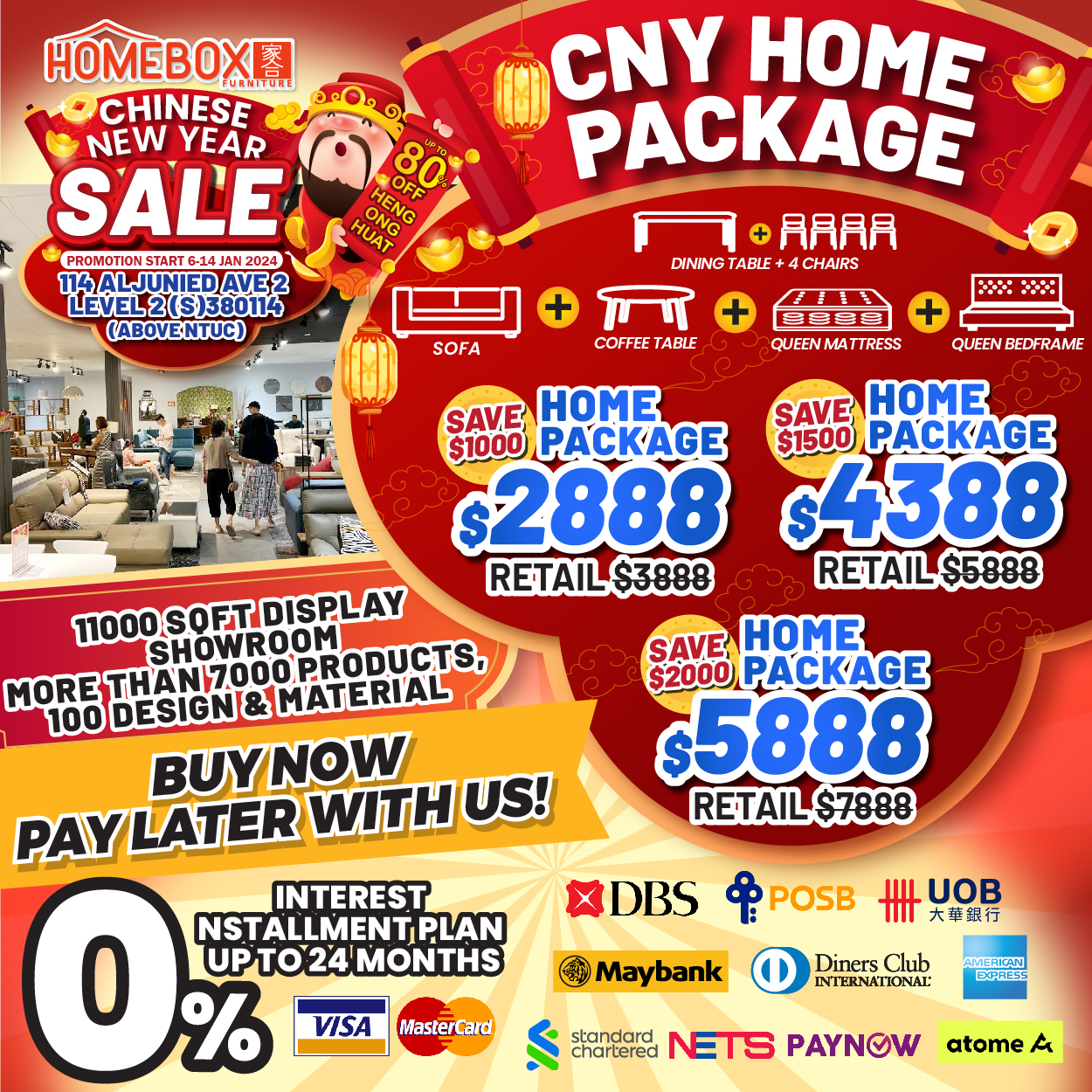 Lobang: Over 7,000 furniture to clear at this festive CNY Sale at Homebox Furniture @ Aljunied from now till 14 Jan 24; up to 80% off and guaranteed delivery before CNY - 5