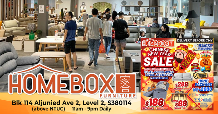 Lobang: Over 7,000 furniture to clear at this festive CNY Sale at Homebox Furniture @ Aljunied from now till 14 Jan 24; up to 80% off and guaranteed delivery before CNY - 1